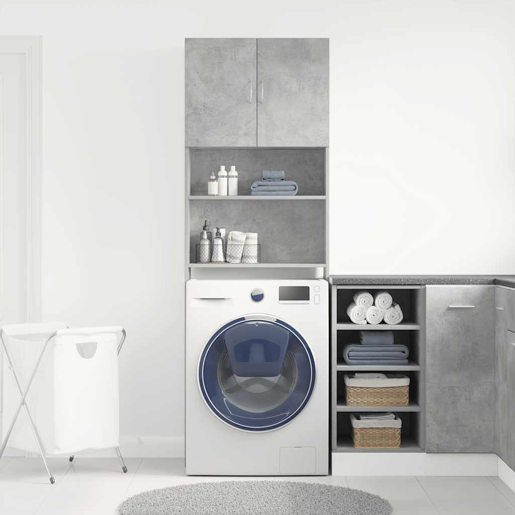 Washing Machine Cabinet 64X24X190 Cm Engineered Wood