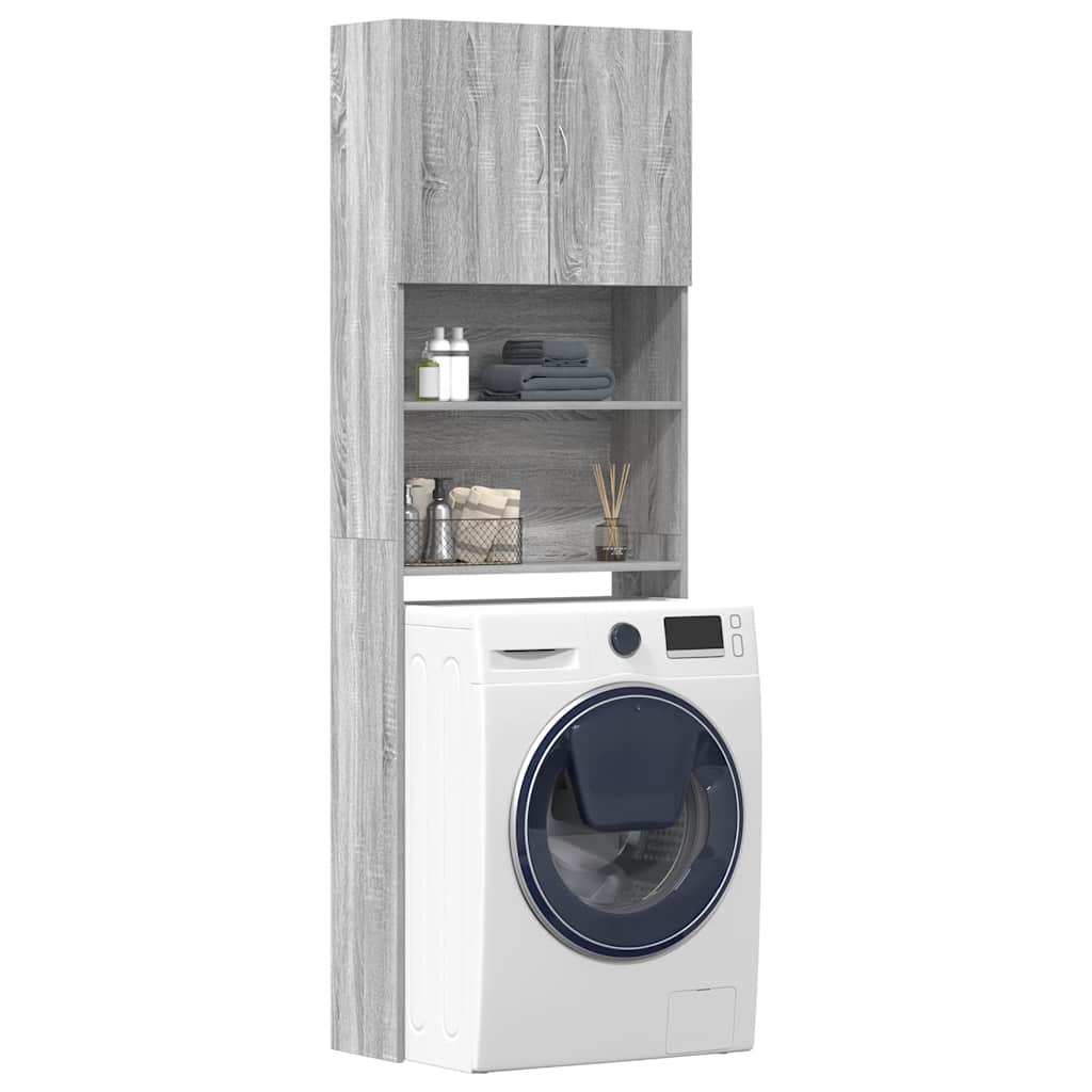 Washing Machine Cabinet 64X24X190 Cm Engineered Wood