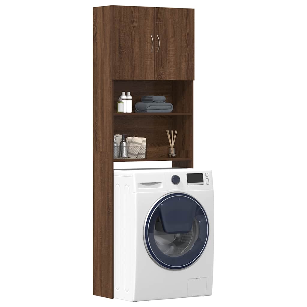 Washing Machine Cabinet 64X24X190 Cm Engineered Wood