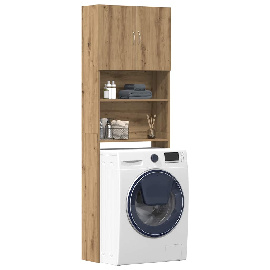 Washing Machine Cabinet 64X24X190 Cm Engineered Wood