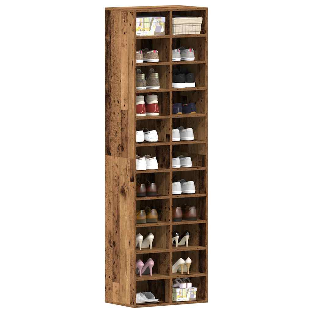 Shoe Cabinet 54X34X183 Cm Engineered Wood