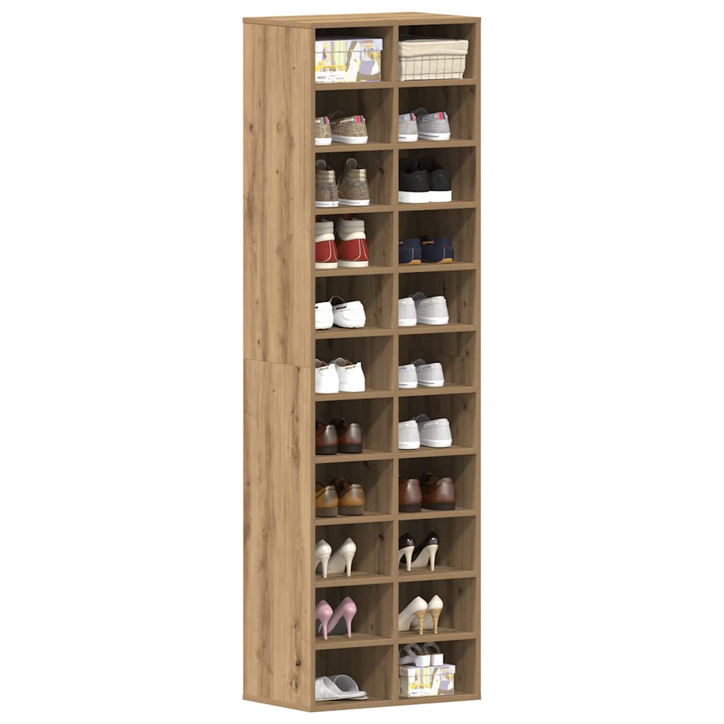 Shoe Cabinet 54X34X183 Cm Engineered Wood