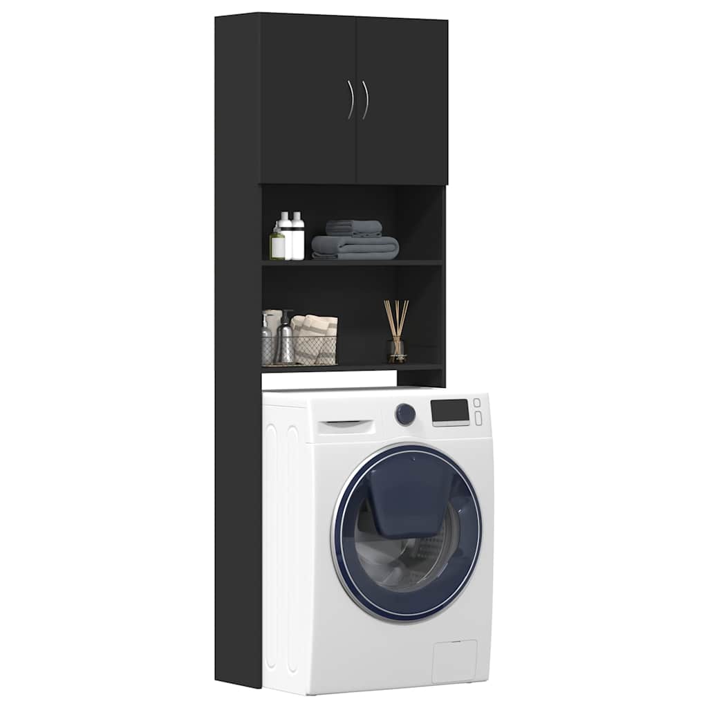 Washing Machine Cabinet 64X24X190 Cm Engineered Wood