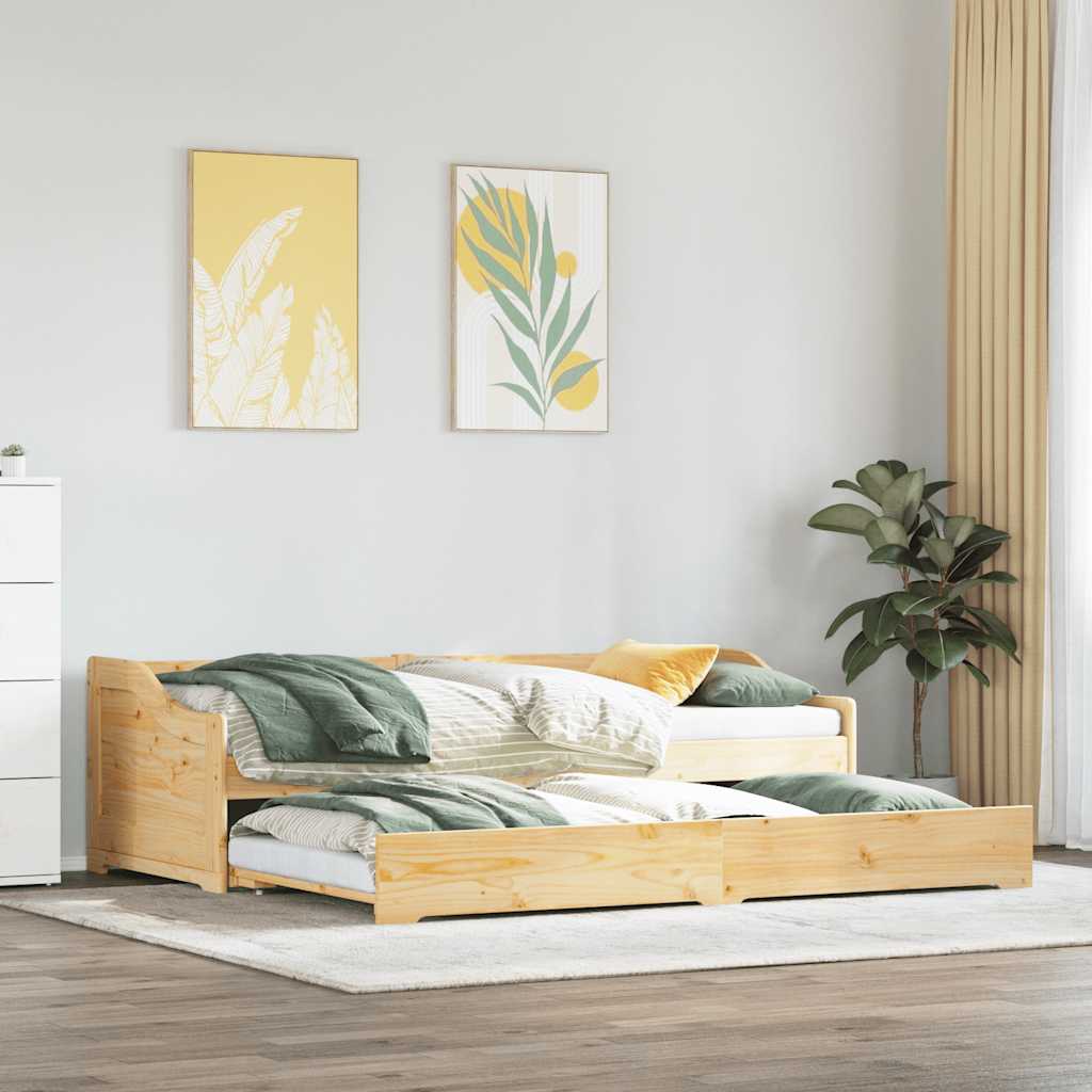 Daybed With Trundle Without Mattress Irun 90X200 Cm