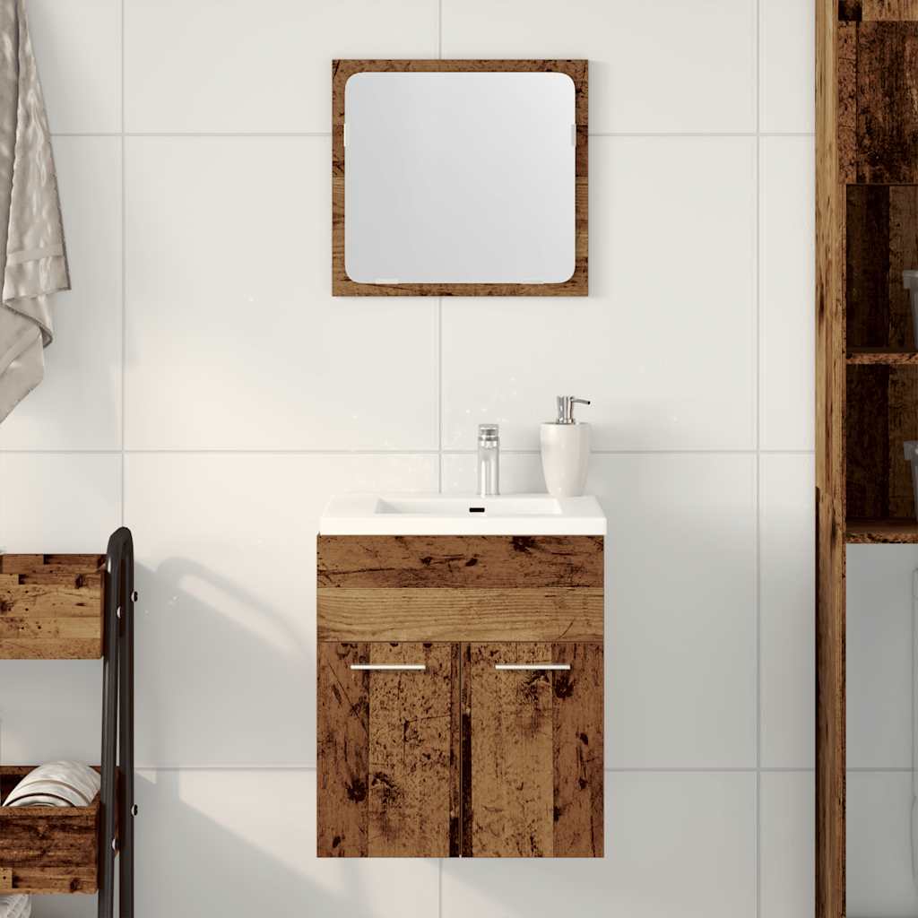 2 Piece Bathroom Furniture Set Engineered Wood