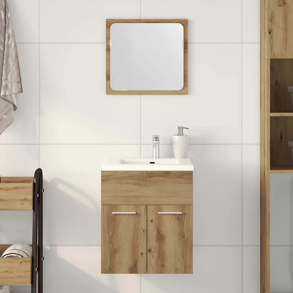 2 Piece Bathroom Furniture Set Engineered Wood