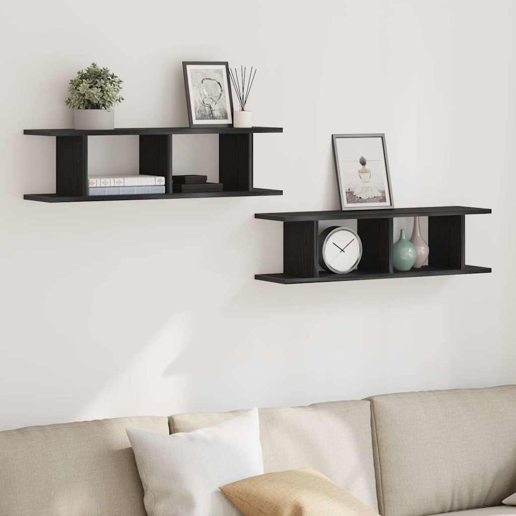 Wall Shelf 2 Pcs Engineered Wood