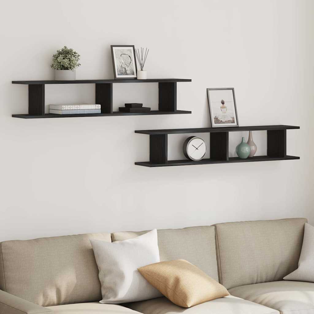 Wall Shelf 2 Pcs Engineered Wood