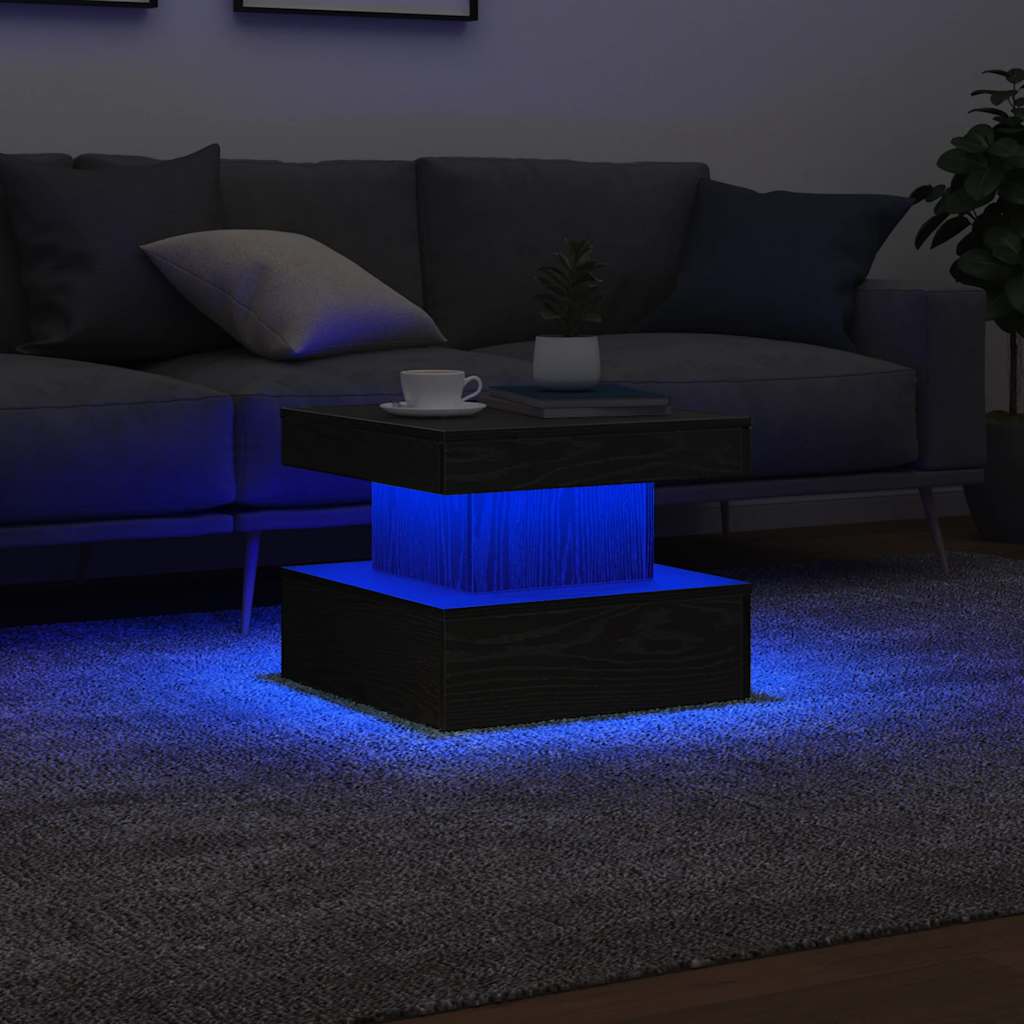 Coffee Table With Led Lights 90X50X40 Cm