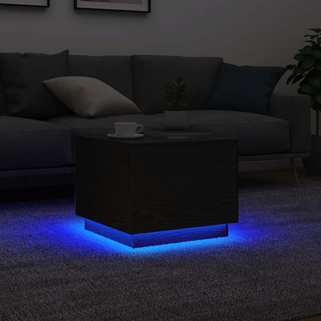 Coffee Table With Led Lights 90X50X40 Cm