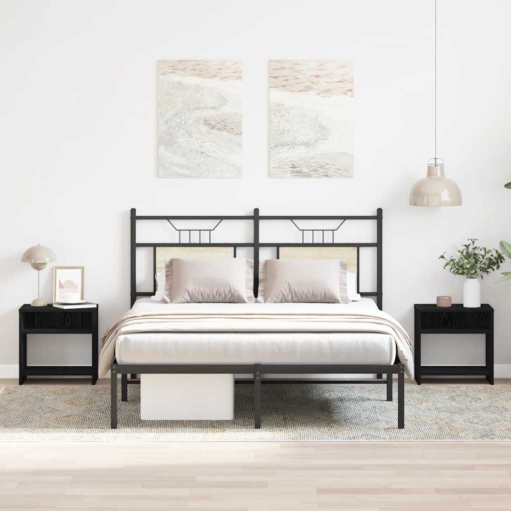 Bedside Cabinet White And Sonoma Oak 40X30X40 Cm Engineered Wood