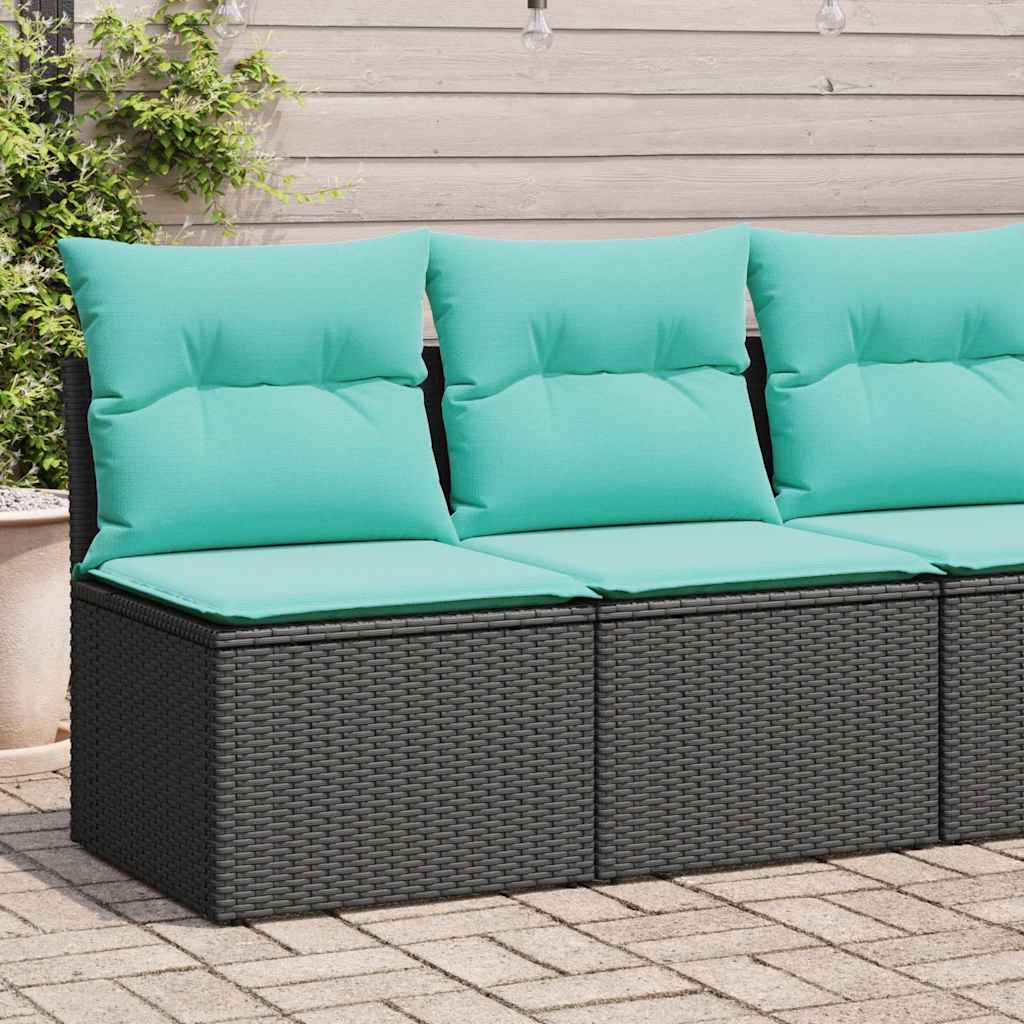2 Piece Garden Sofa Set With Cushions Poly Rattan Acacia