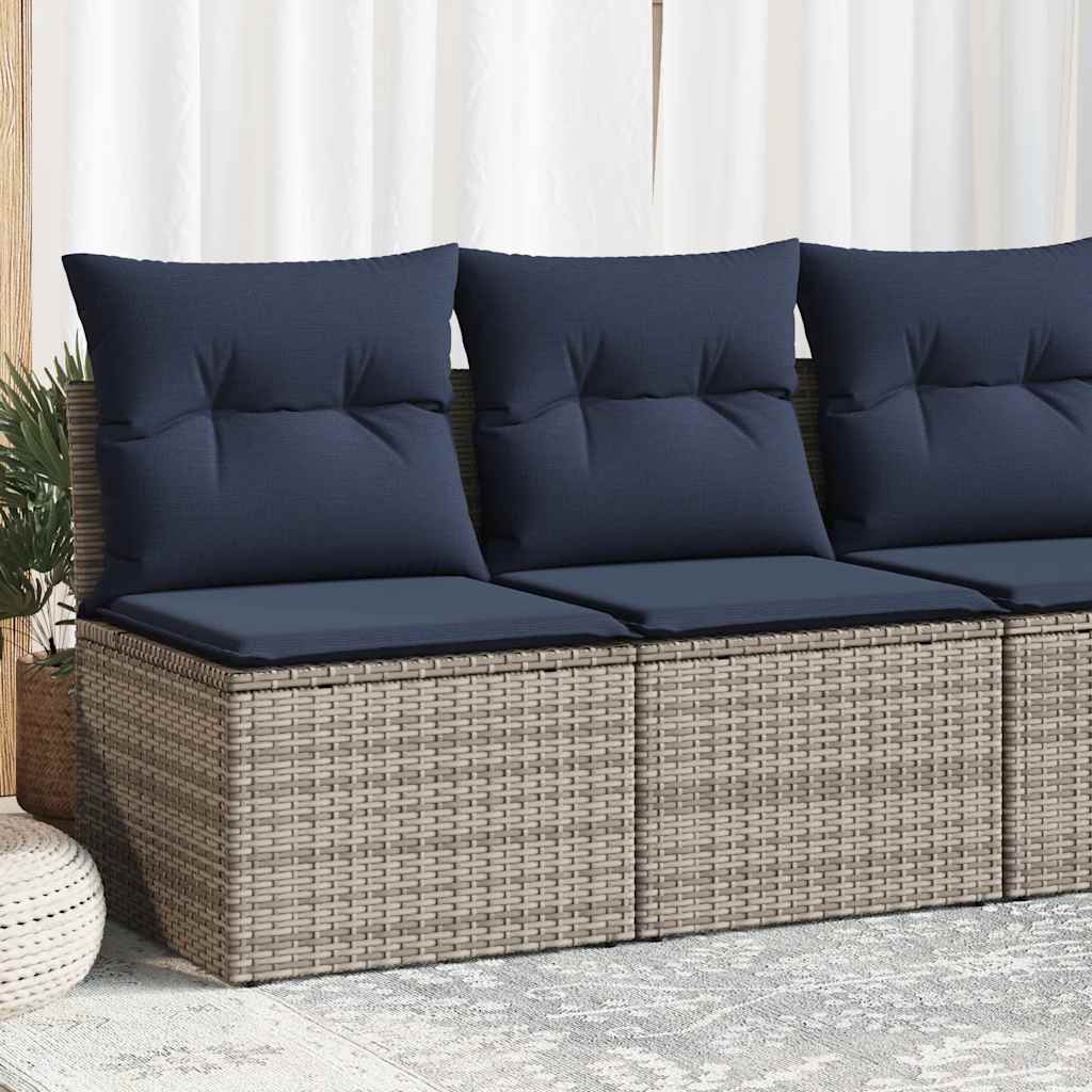 2 Piece Garden Sofa Set With Cushions Poly Rattan Acacia