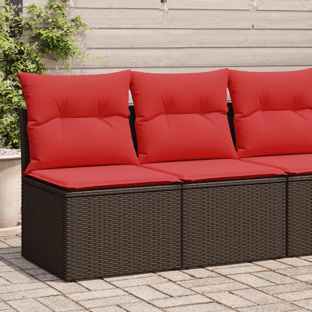 2 Piece Garden Sofa Set With Cushions Poly Rattan Acacia