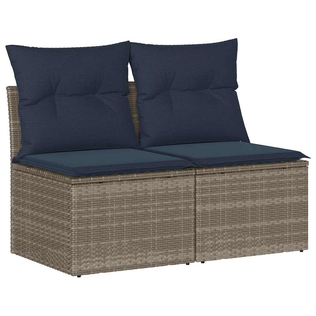 2 Piece Garden Sofa Set With Cushions Poly Rattan Acacia