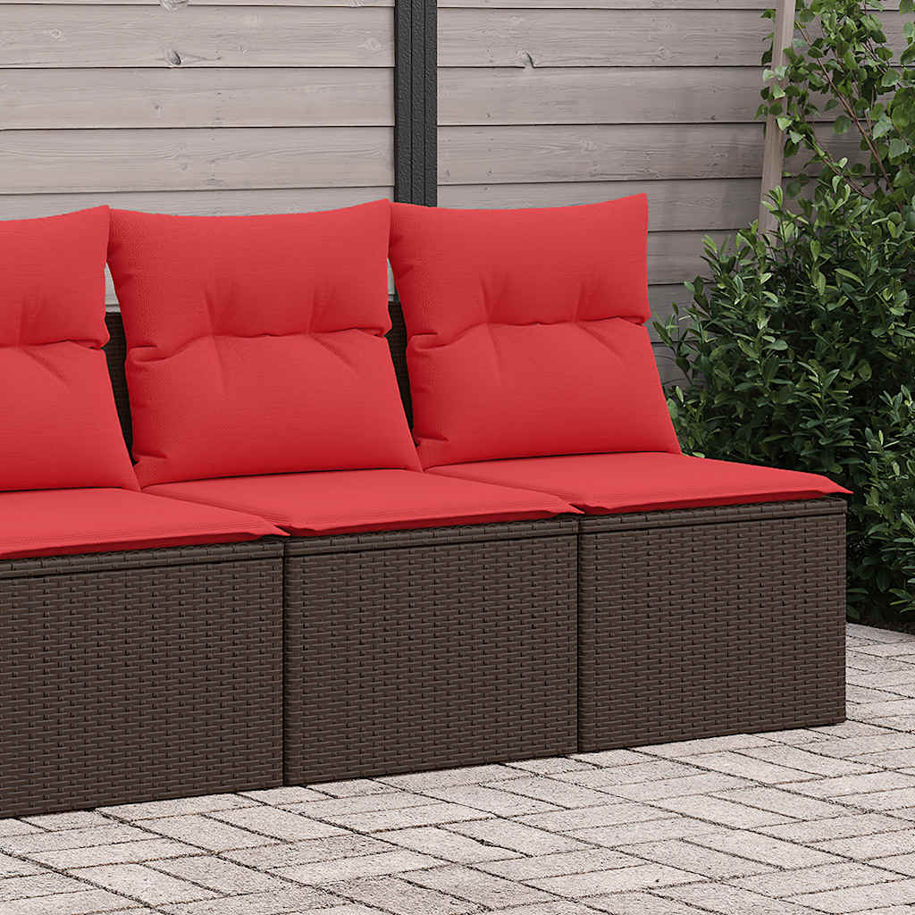 2 Piece Garden Sofa Set With Cushions Poly Rattan Acacia