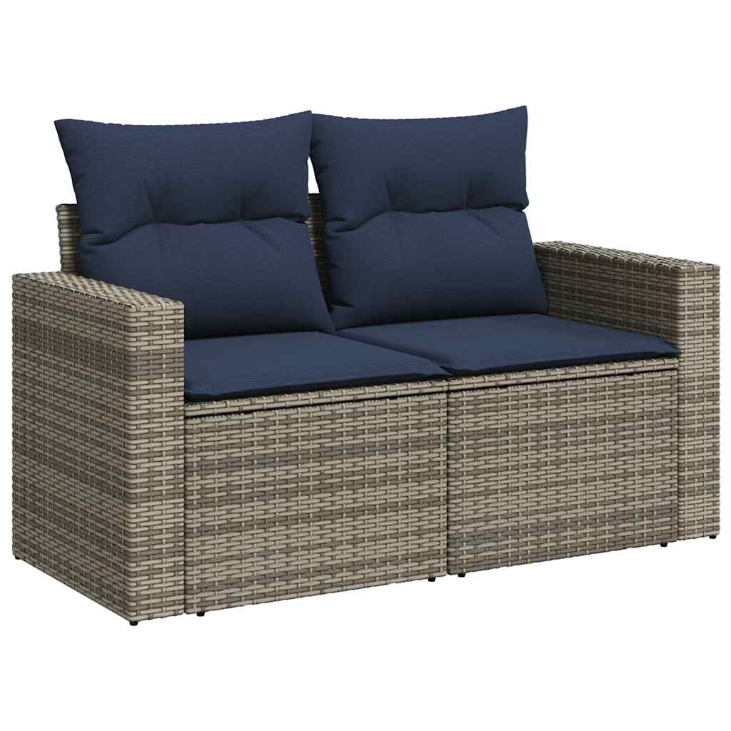 5 Piece Garden Sofa Set With Cushions Poly Rattan Acacia