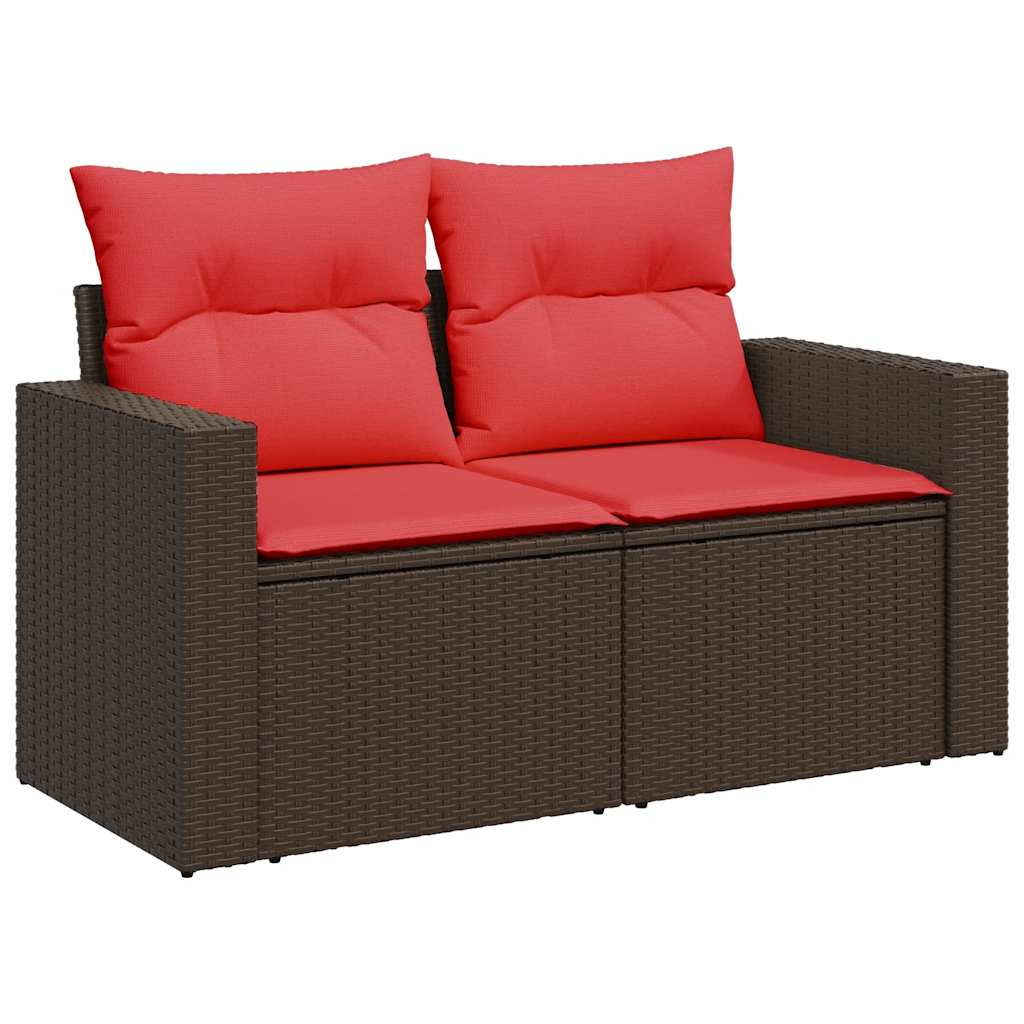 6 Piece Garden Sofa Set With Cushions Poly Rattan Acacia