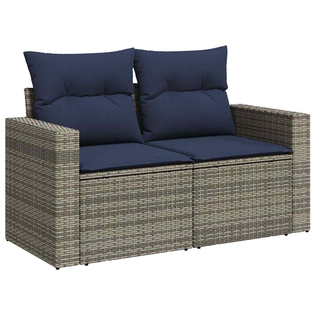 10 Piece Garden Sofa Set With Cushions Poly Rattan Acacia