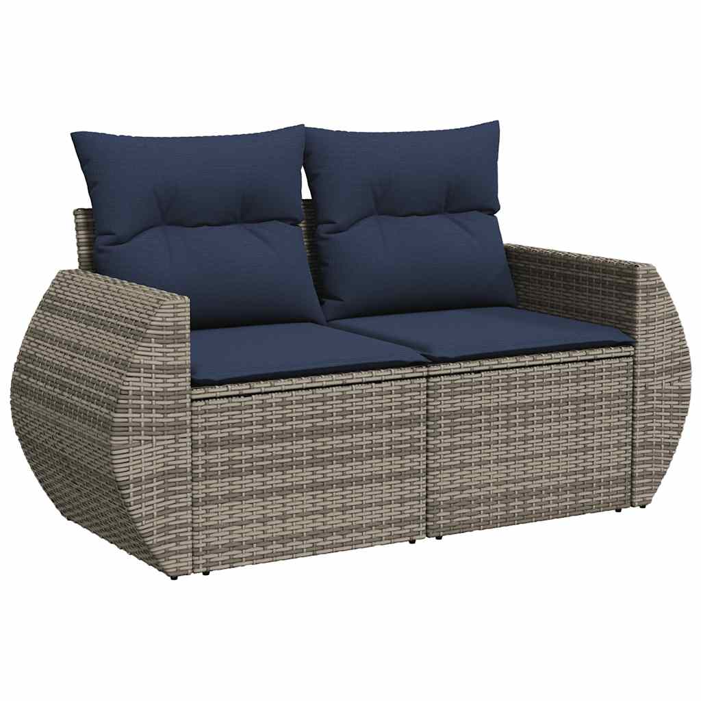 7 Piece Garden Sofa Set With Cushions Poly Rattan Acacia