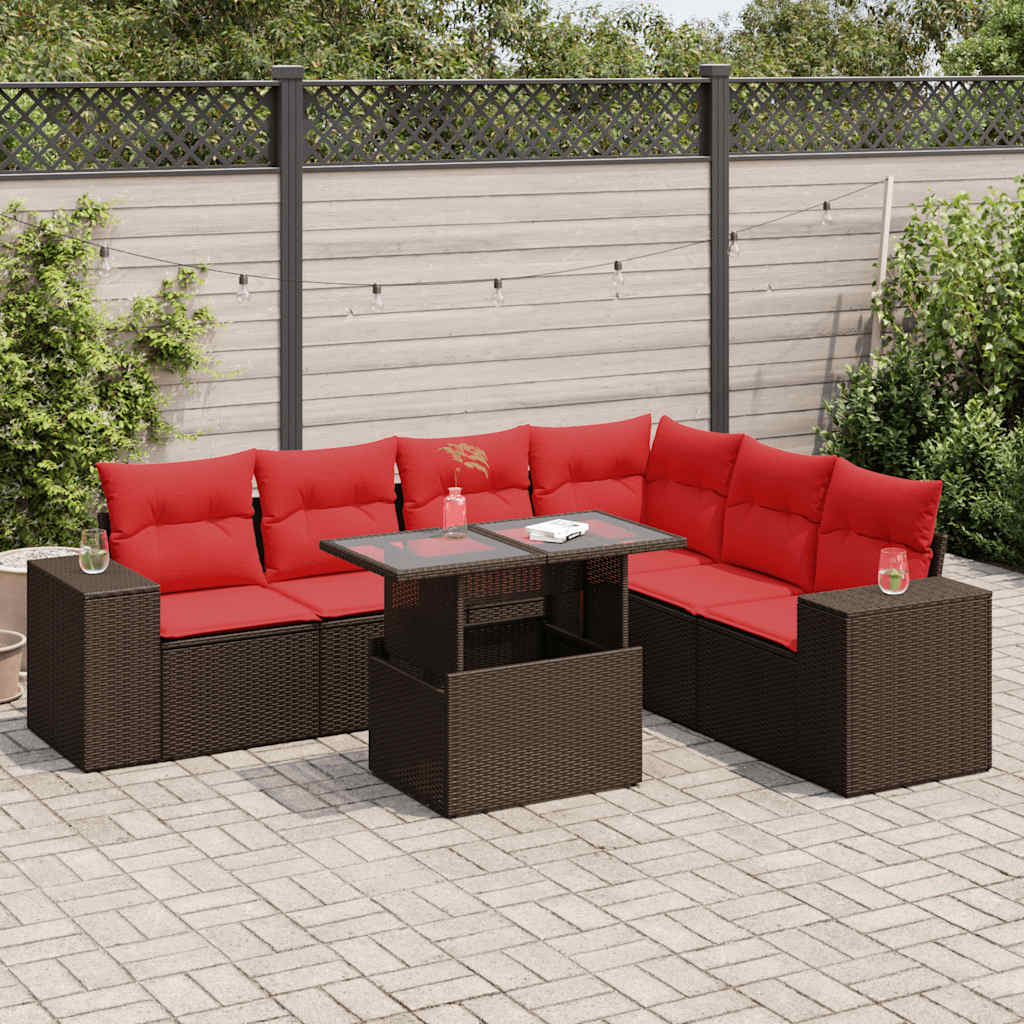 14 Piece Garden Sofa Set With Cushions Poly Rattan Acacia