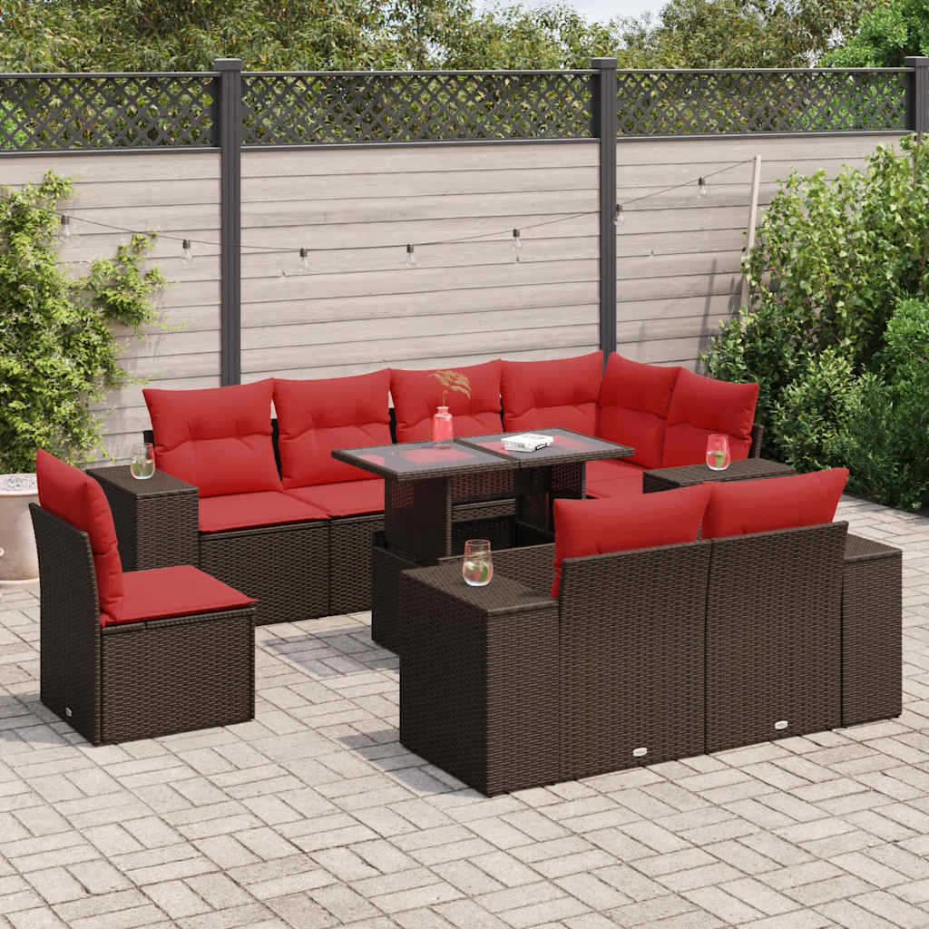 16 Piece Garden Sofa Set With Cushions Poly Rattan Acacia