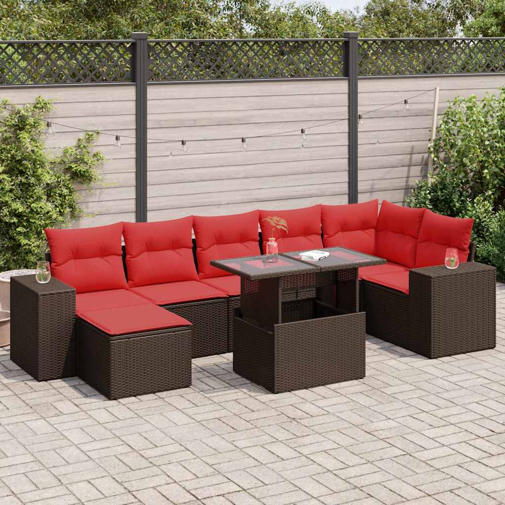 14 Piece Garden Sofa Set With Cushions Poly Rattan Acacia