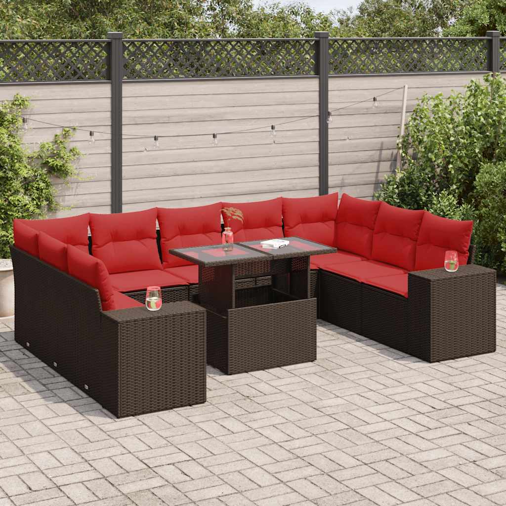 14 Piece Garden Sofa Set With Cushions Poly Rattan Acacia