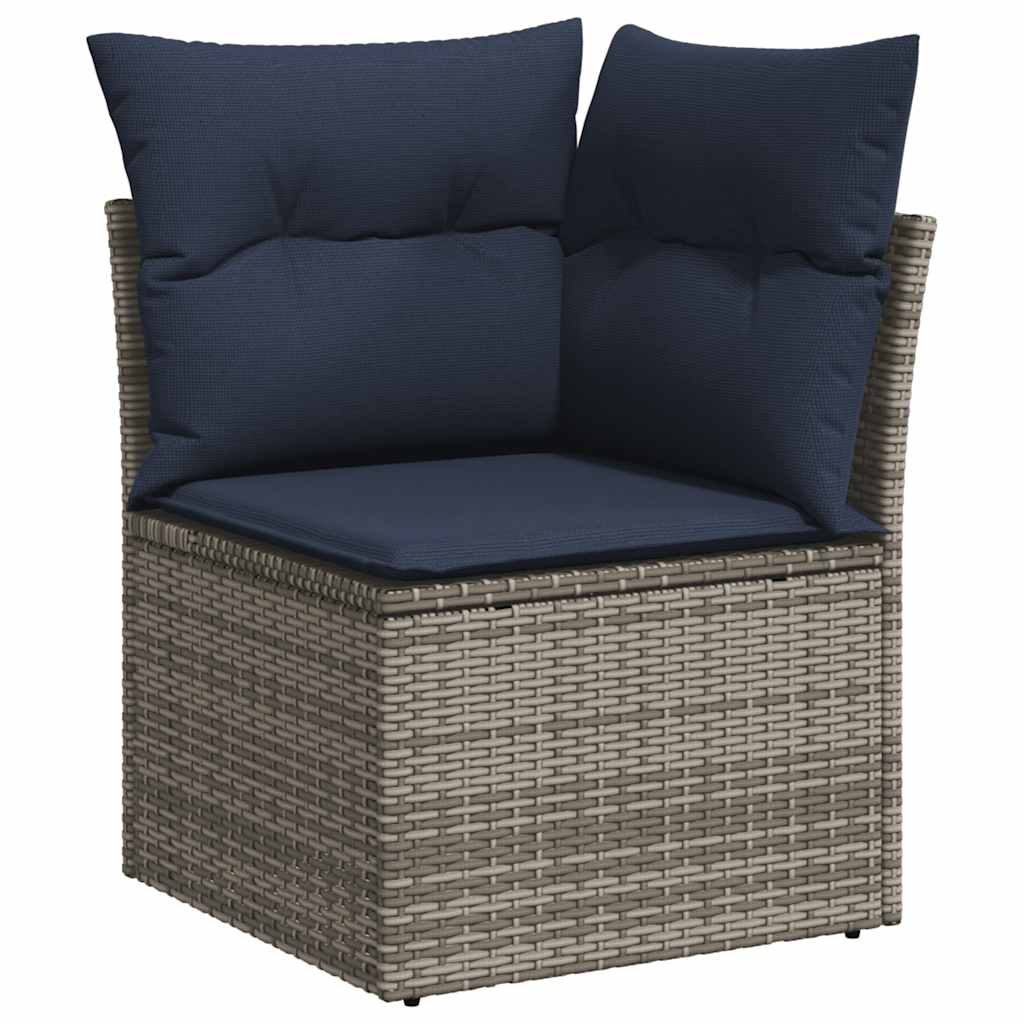 5 Piece Garden Sofa Set With Cushions Poly Rattan Acacia