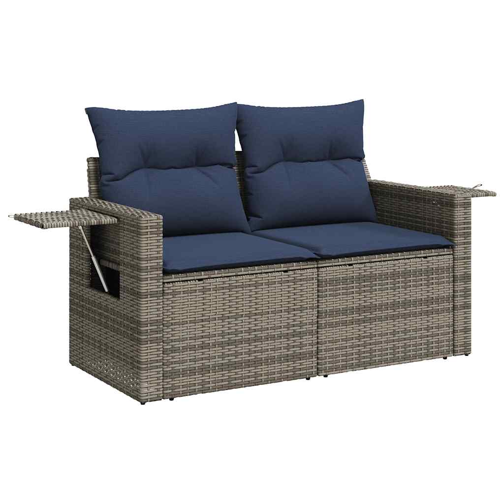 6 Piece Garden Sofa Set With Cushions Poly Rattan Acacia
