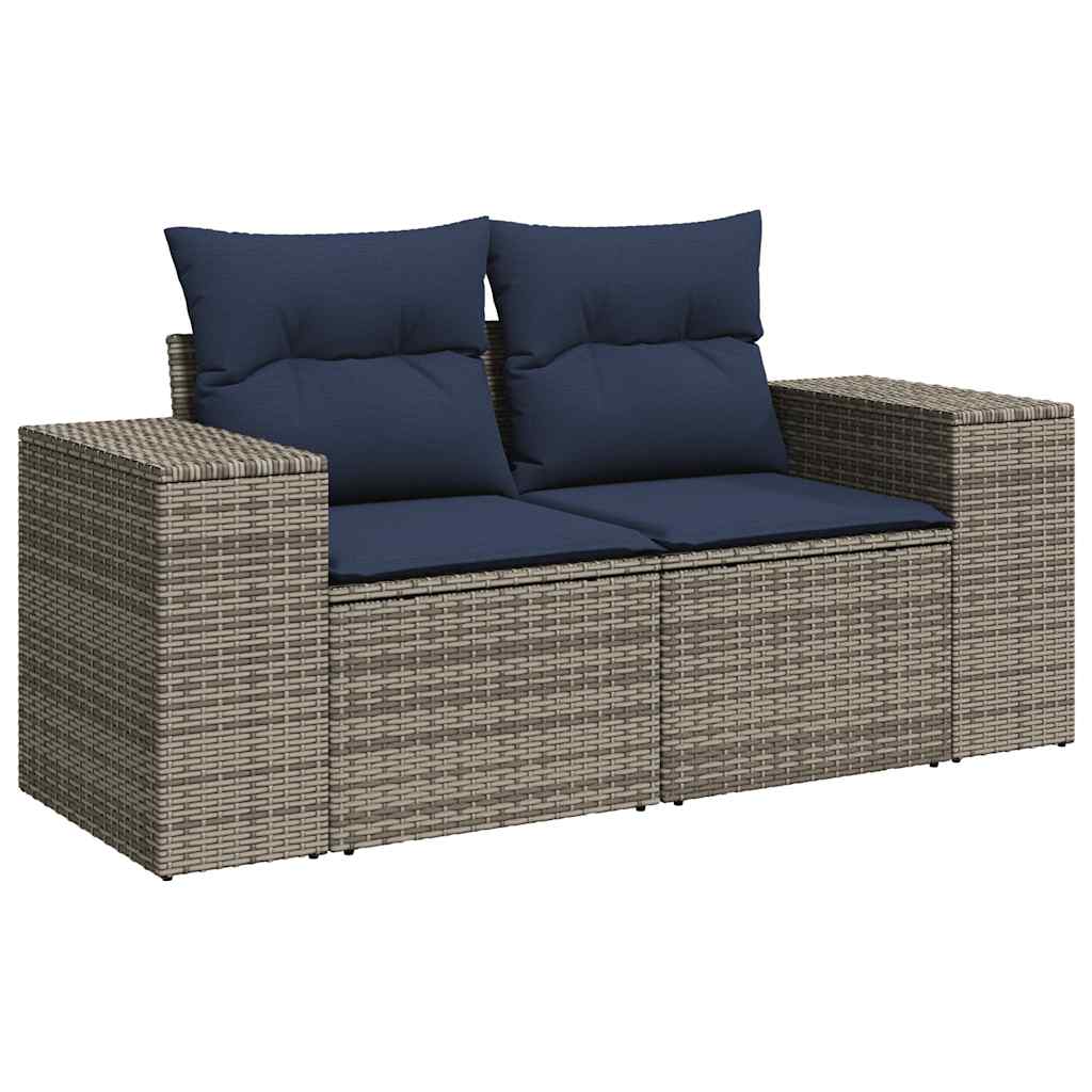 9 Piece Garden Sofa Set With Cushions Poly Rattan Acacia