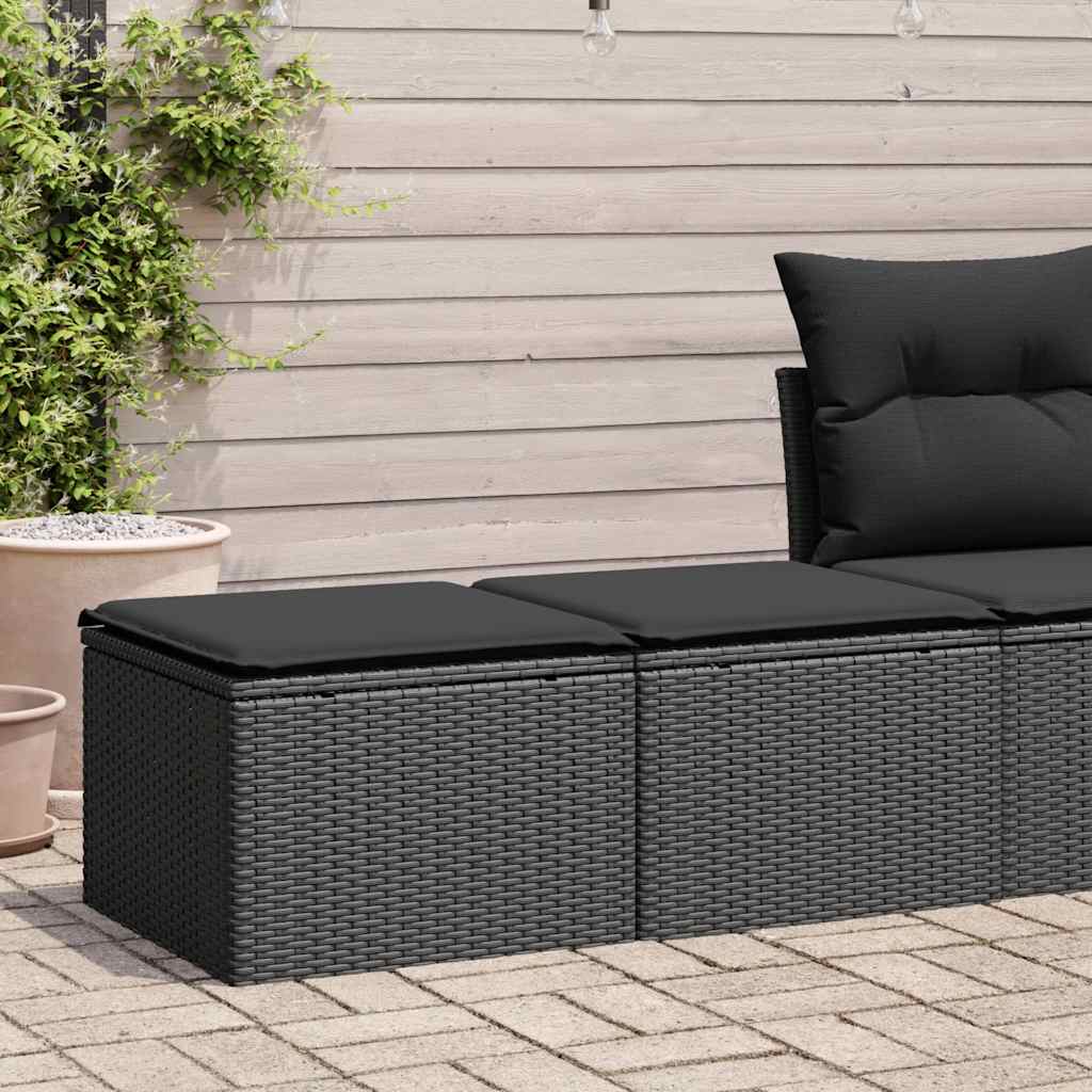 2 Piece Garden Sofa Set With Cushions Poly Rattan Acacia