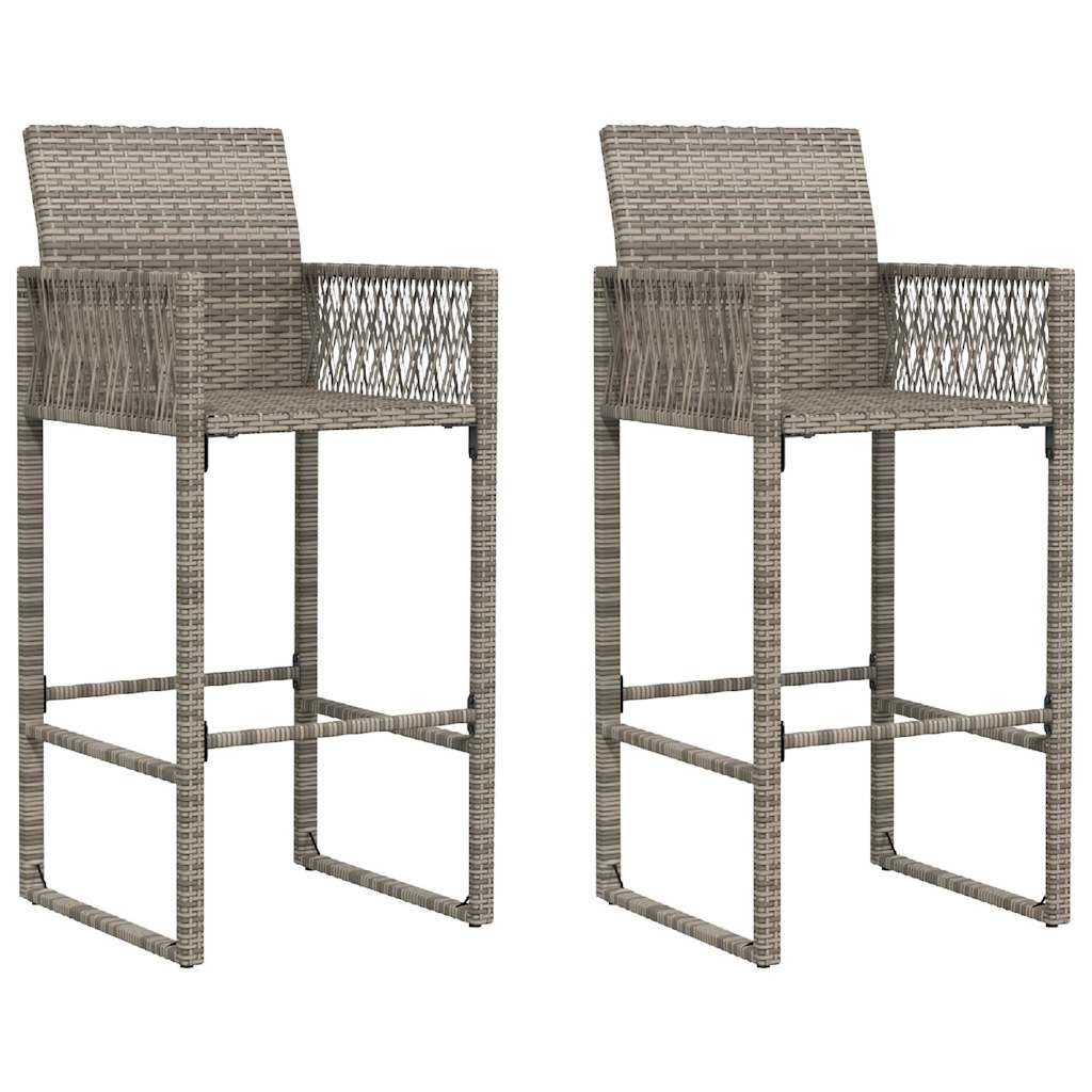 3 Piece Garden Bar Set Without Cushions Poly Rattan Acacia