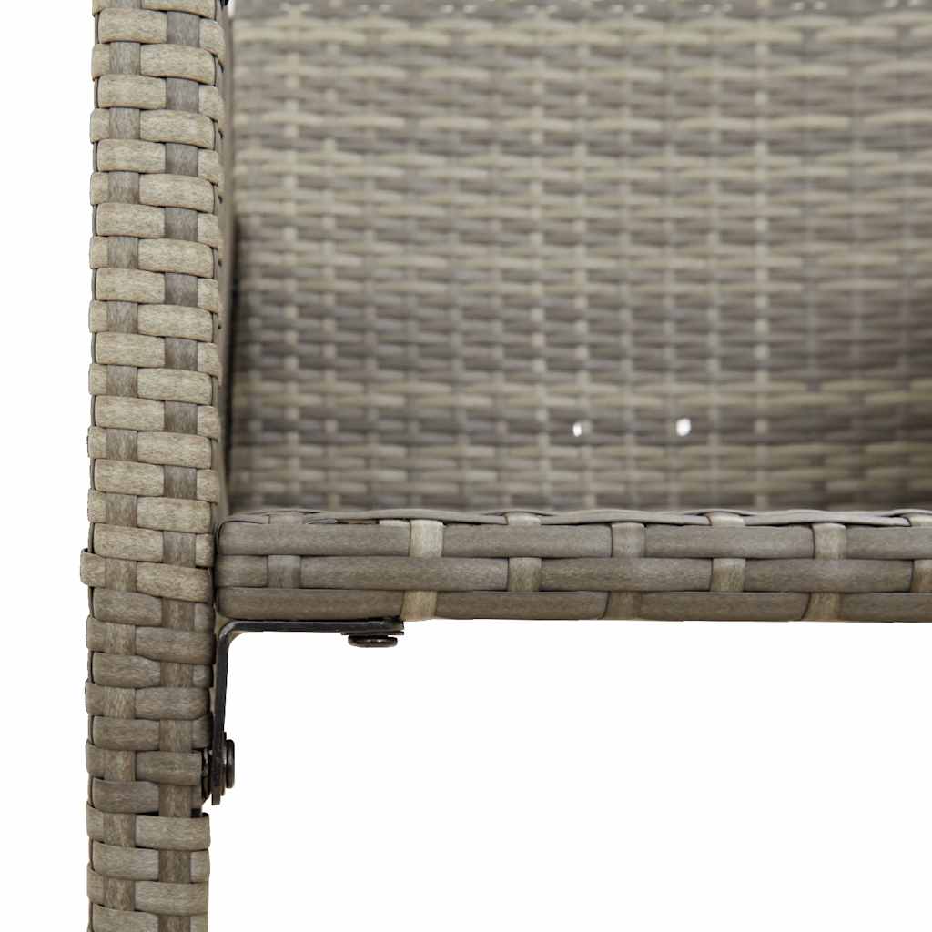 3 Piece Garden Bar Set Without Cushions Poly Rattan Acacia