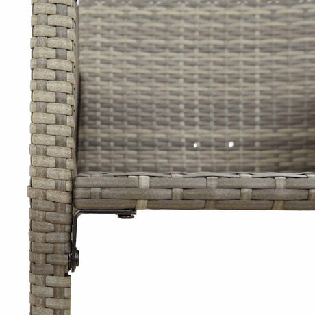 3 Piece Garden Bar Set Without Cushions Poly Rattan Acacia