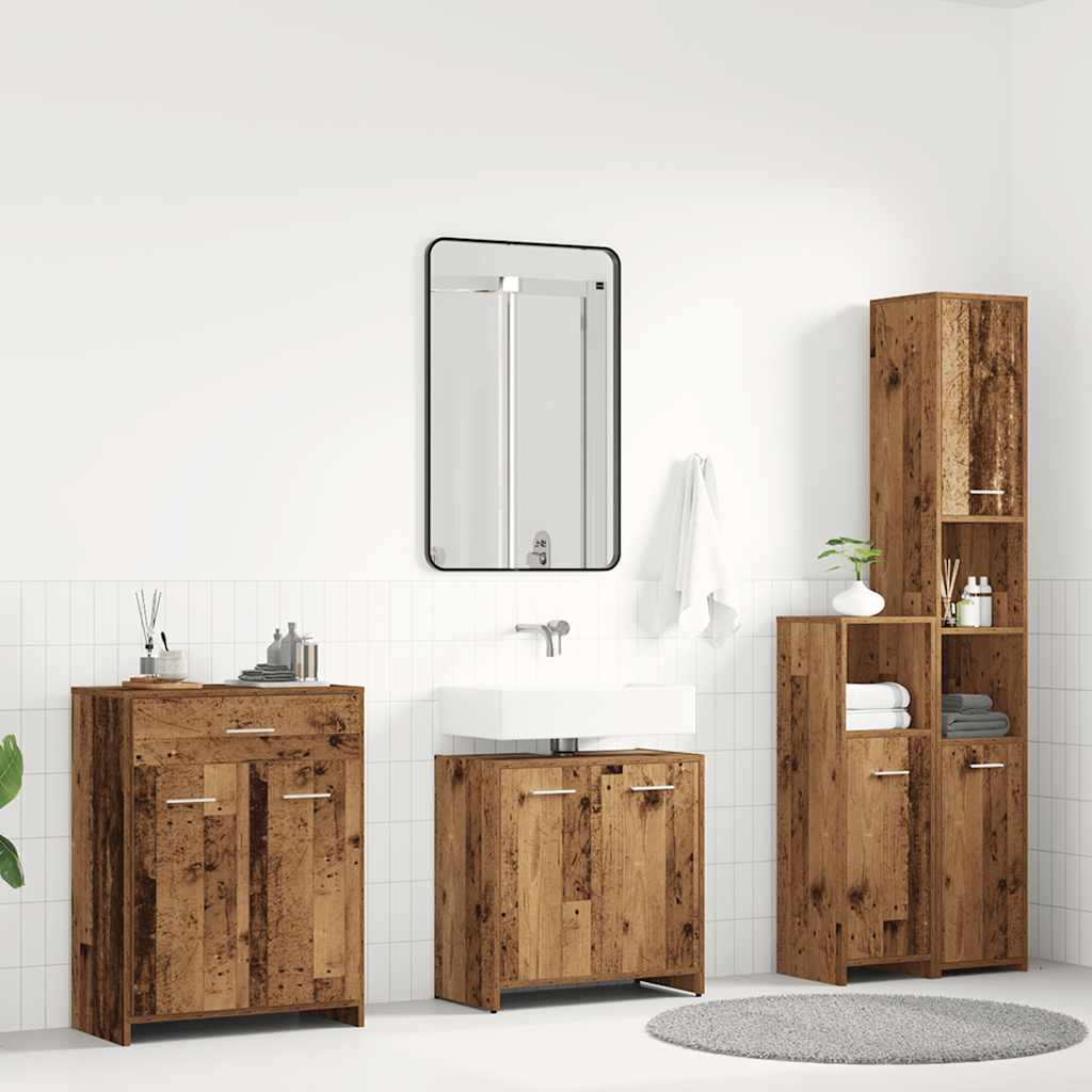 4 Piece Bathroom Furniture Set Engineered Wood