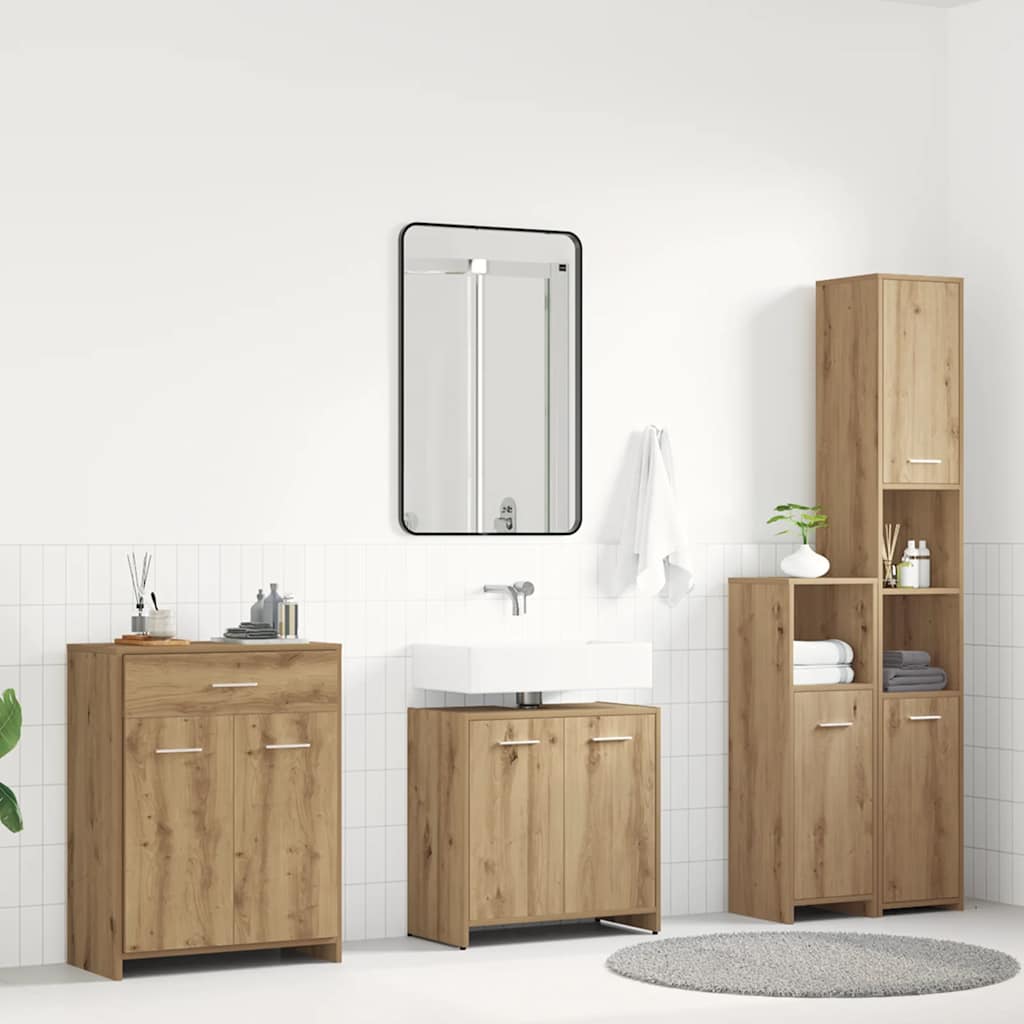 4 Piece Bathroom Furniture Set Engineered Wood