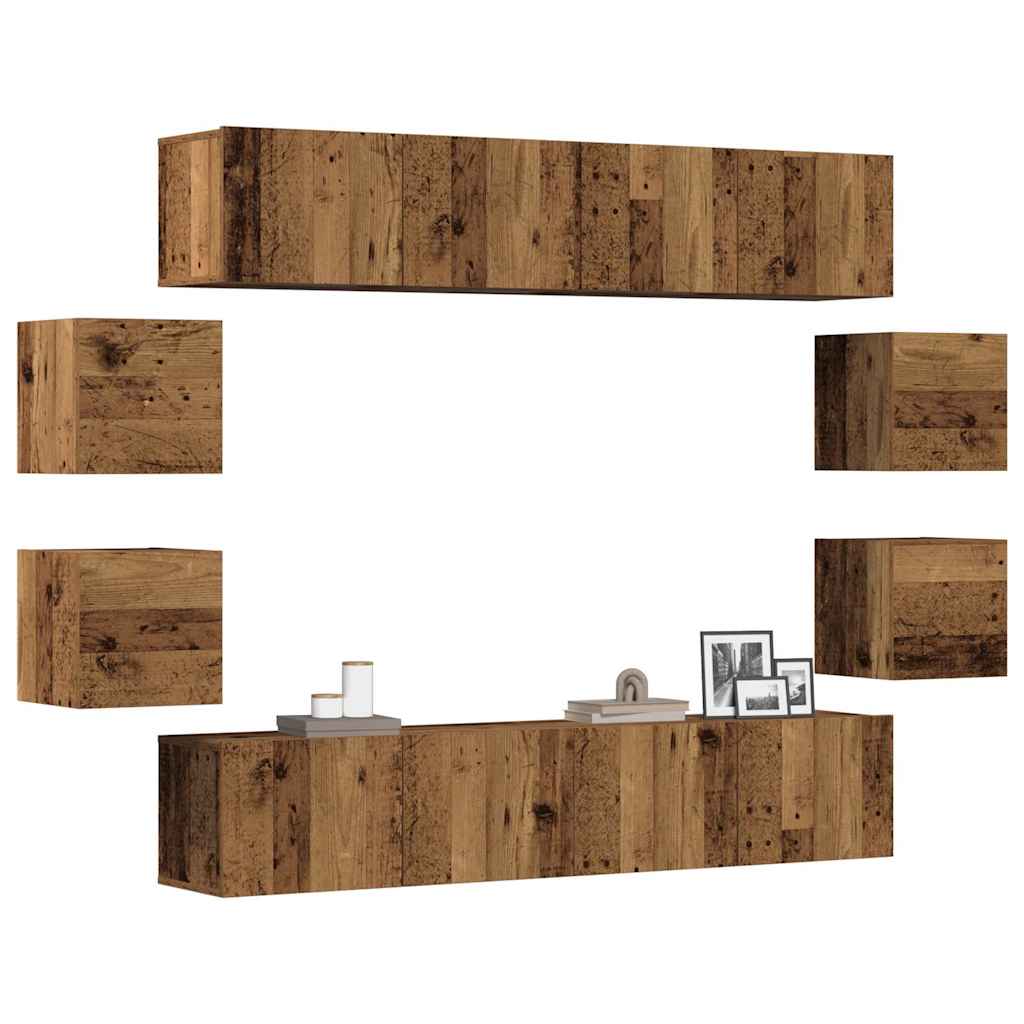 8 Piece Tv Cabinet Set Engineered Wood
