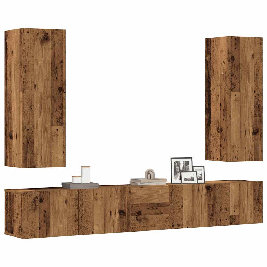 5 Piece Tv Cabinet Set Engineered Wood