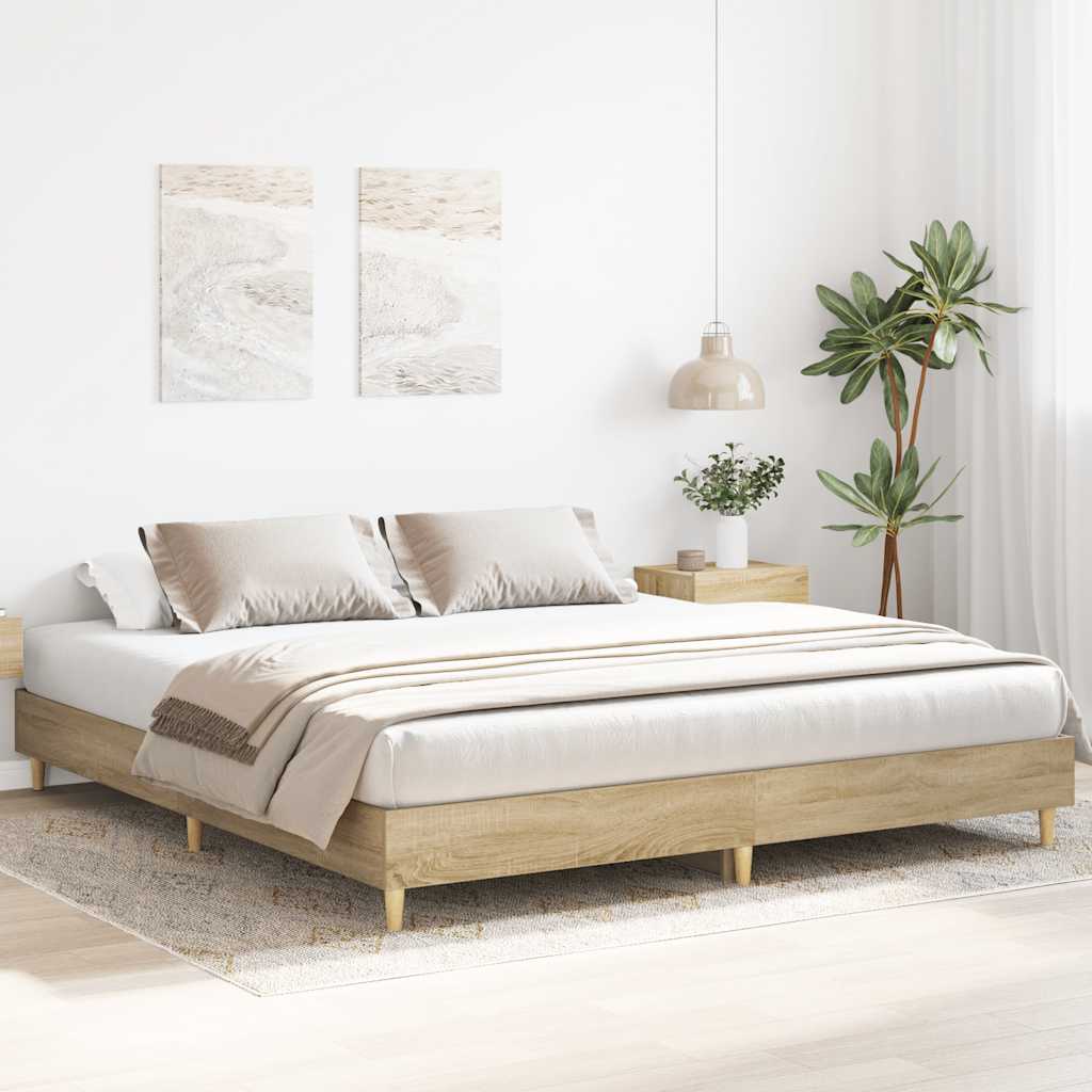 Bed Frame Without Mattress 180X200Cm Engineered Wood