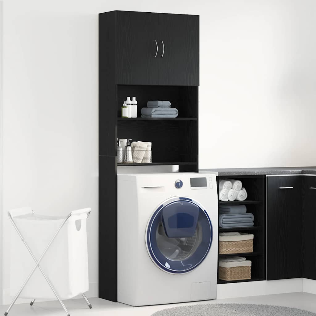 Washing Machine Cabinet 64X24X190 Cm Engineered Wood
