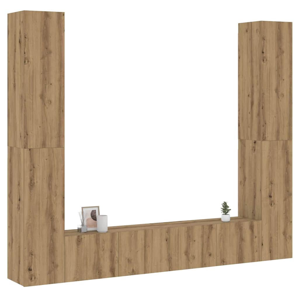 6 Piece Tv Cabinet Set Wall-Mounted Engineered Wood,  Tv Stand 80X30X30 Cm Made Of Engineered Wood,  Wall-Mounted Tv Cabinets - 2 Pcs , 30.5X30X, Made From Engineered Wood