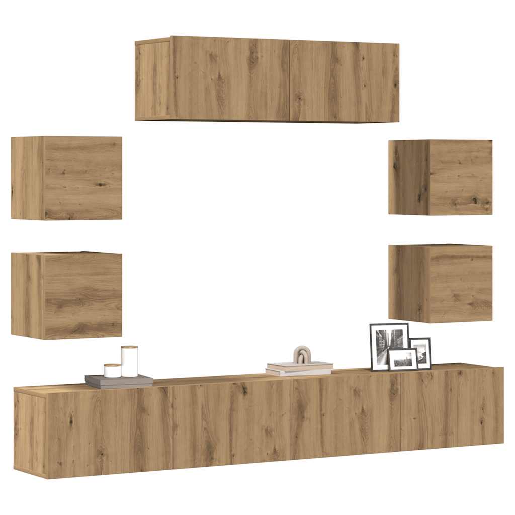 7 Piece Tv Cabinet Set Engineered Wood