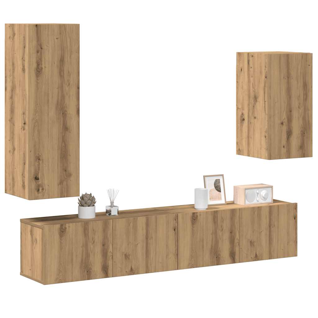 4 Piece Tv Cabinet Set Engineered Wood