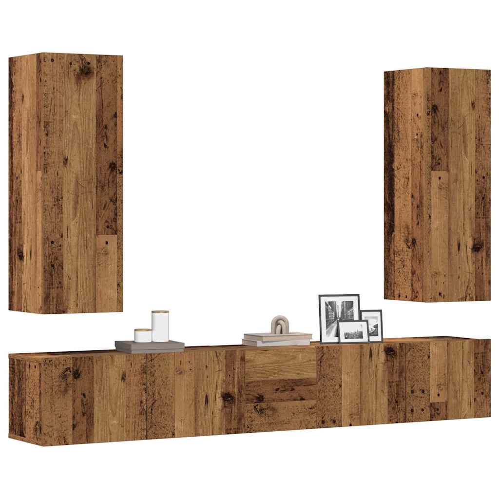 5 Piece Tv Cabinet Set Engineered Wood