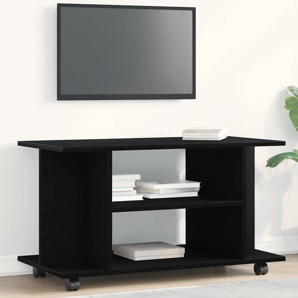 Tv Cabinet With Castors 80X40X45 Cm Engineered Wood