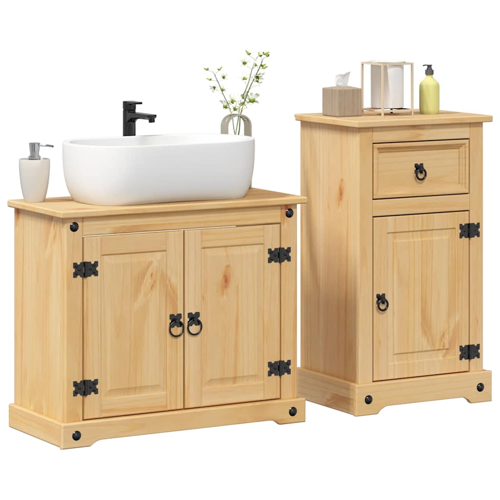 4 Piece Bathroom Furniture Set Corona Solid Wood Pine