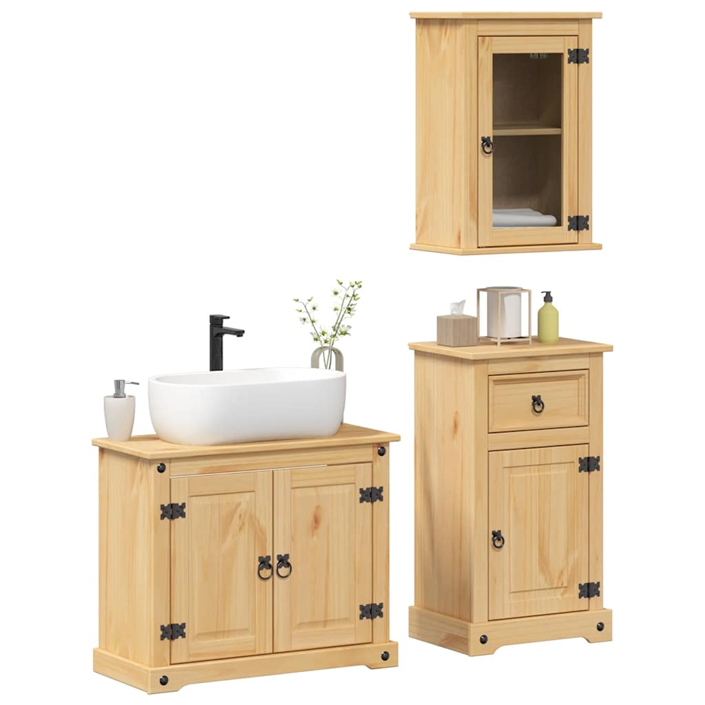 4 Piece Bathroom Furniture Set Corona Solid Wood Pine