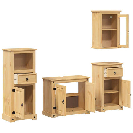 4 Piece Bathroom Furniture Set Corona Solid Wood Pine