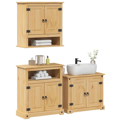 2 Piece Bathroom Furniture Set Corona Solid Wood Pine